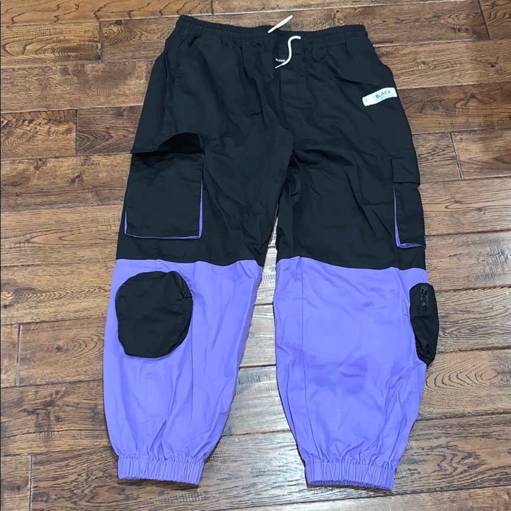 Black Tailor Black & Purple cargo joggers